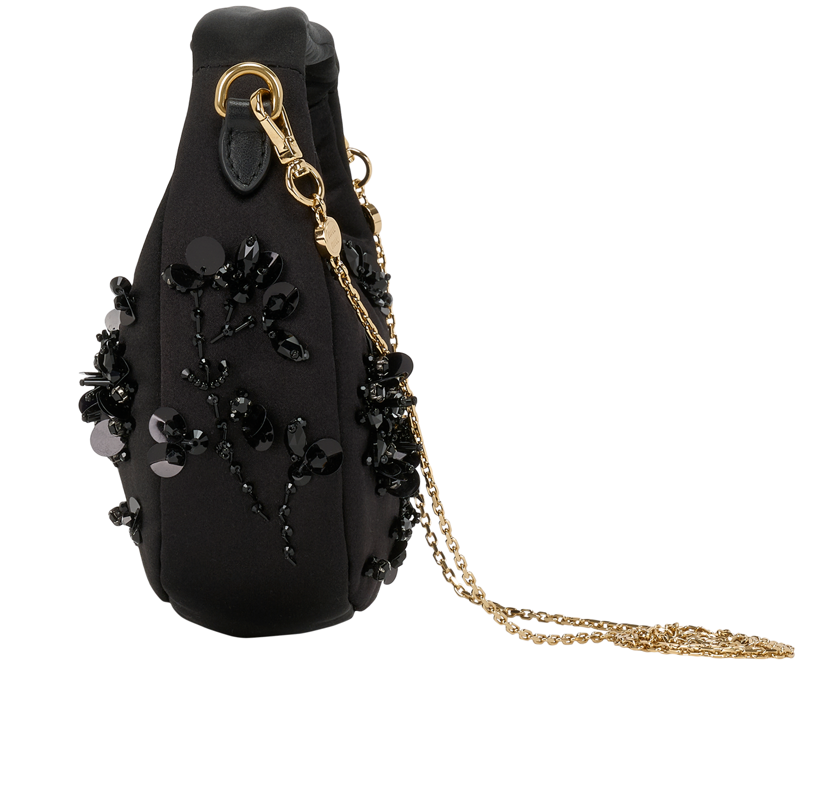 Mini Wander Embroidered Duchesse, &pound;1,400, Handbags, Black, Fabric, Bottom view